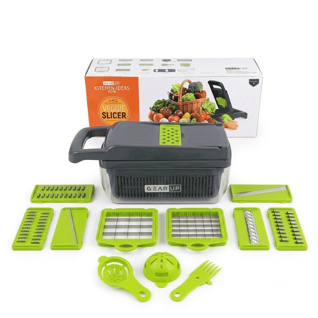 GearUP VC14 Premium Vegetable Cutter 14-in-1 Vegetable and Fruits Multifuction Cutting Slicer Kitchen Tools